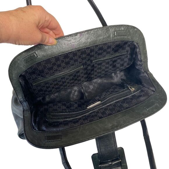 Banana Republic Deep Green Soft Leather Medicine Doctor’s Bag Magnetic Closure - Picture 8 of 15